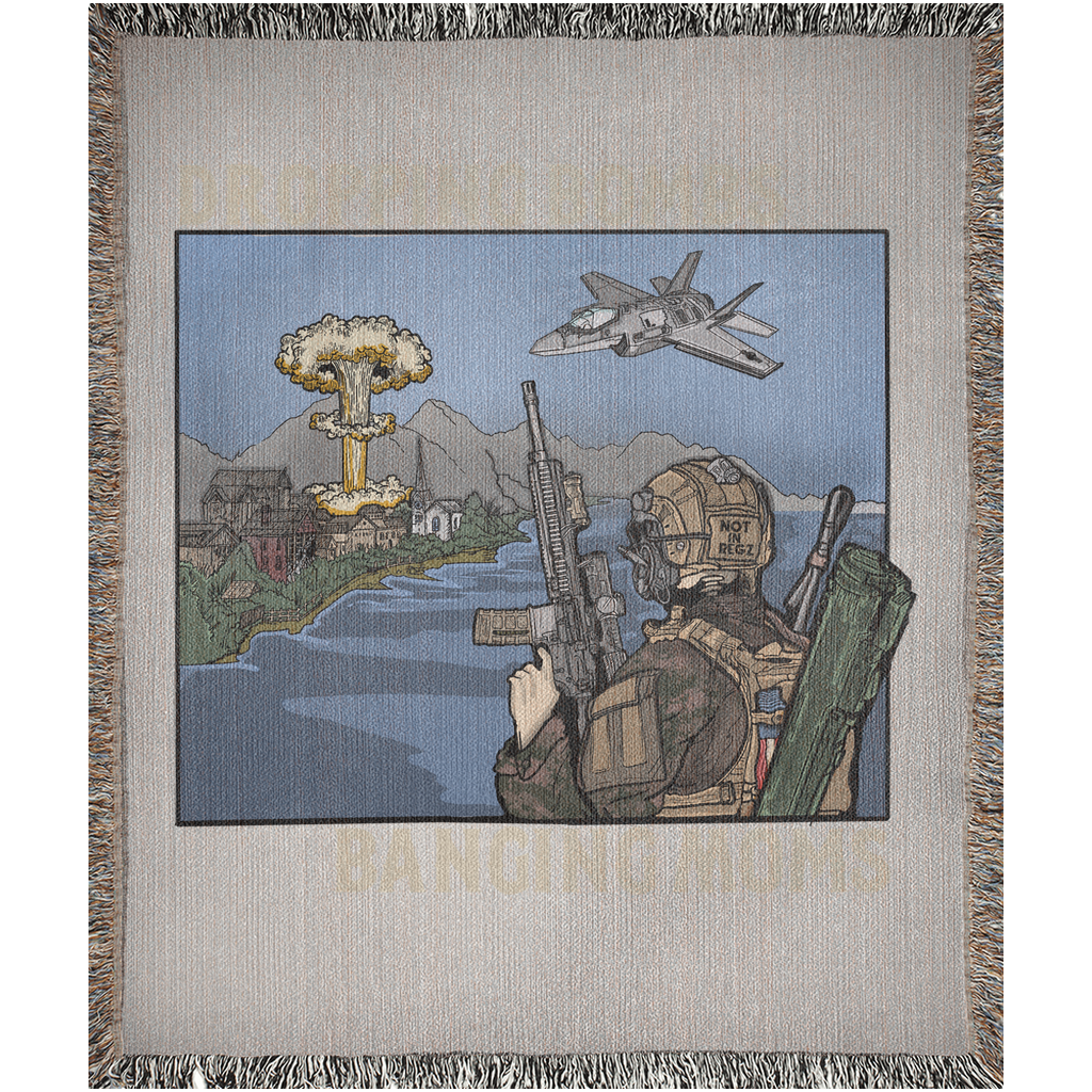 Dropping Bombs Banging Moms Woven Blanket