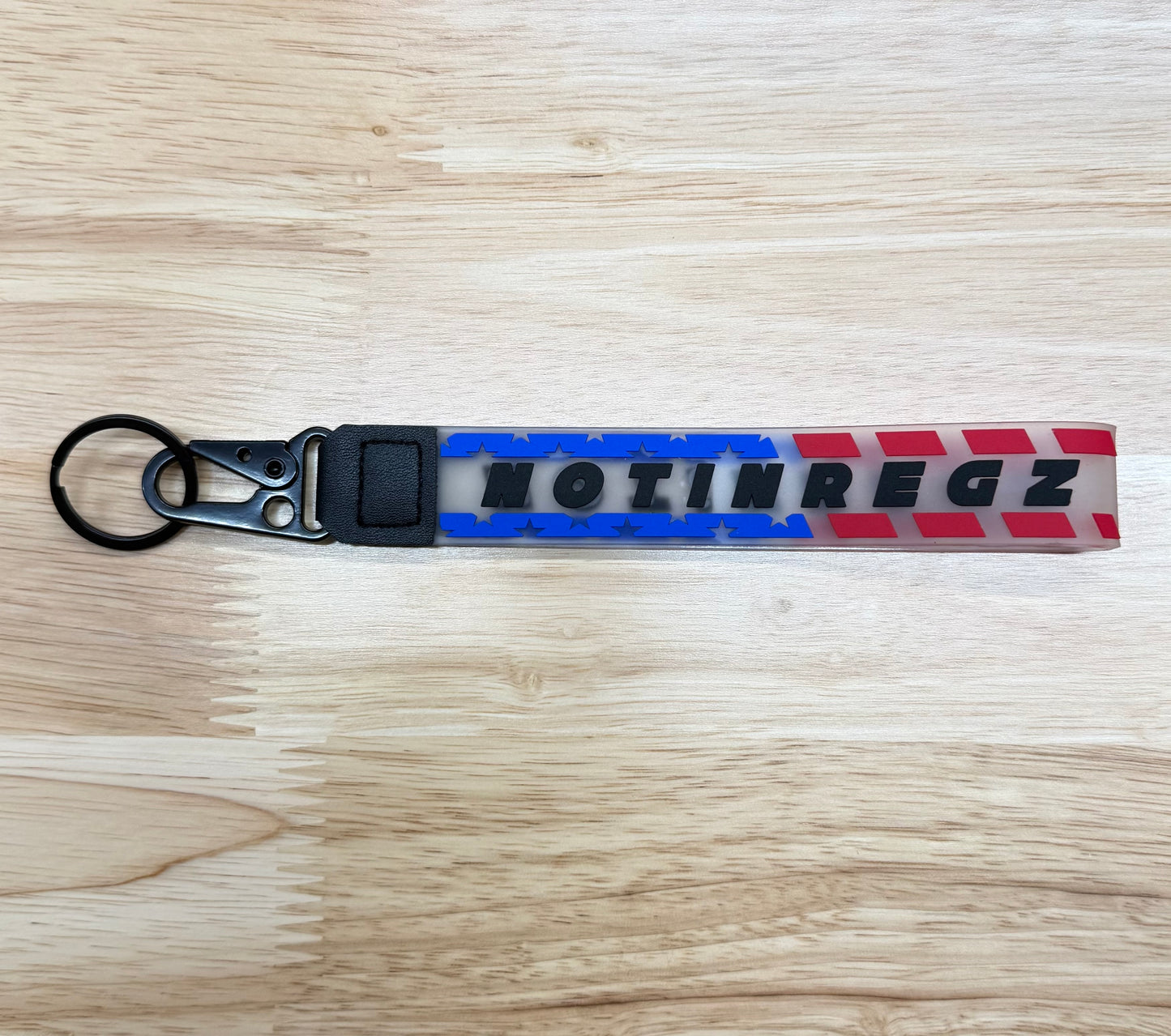 Red white/blue American Flag Keychain Wristlet