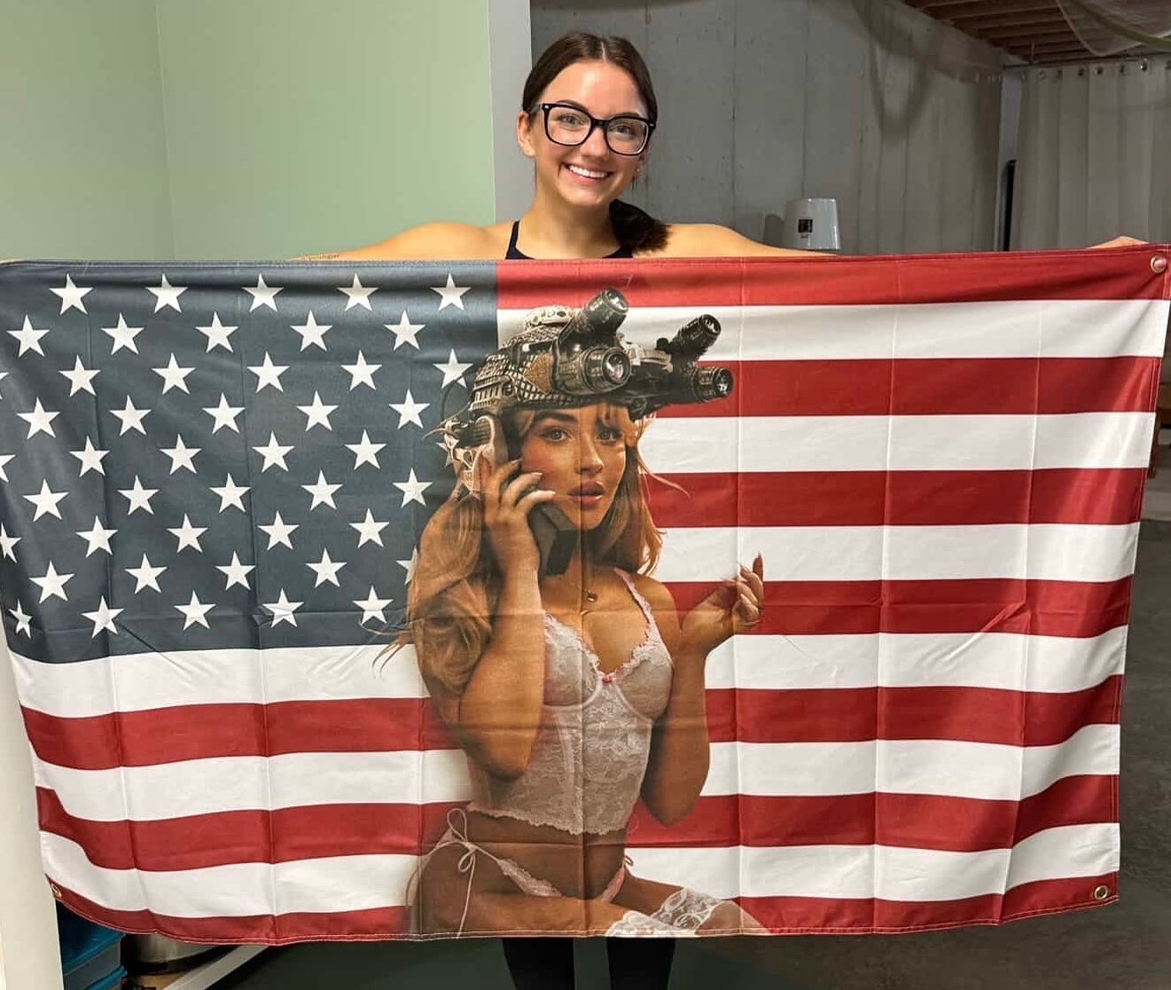 SABRINA CARPENTER AMERICAN FLAG