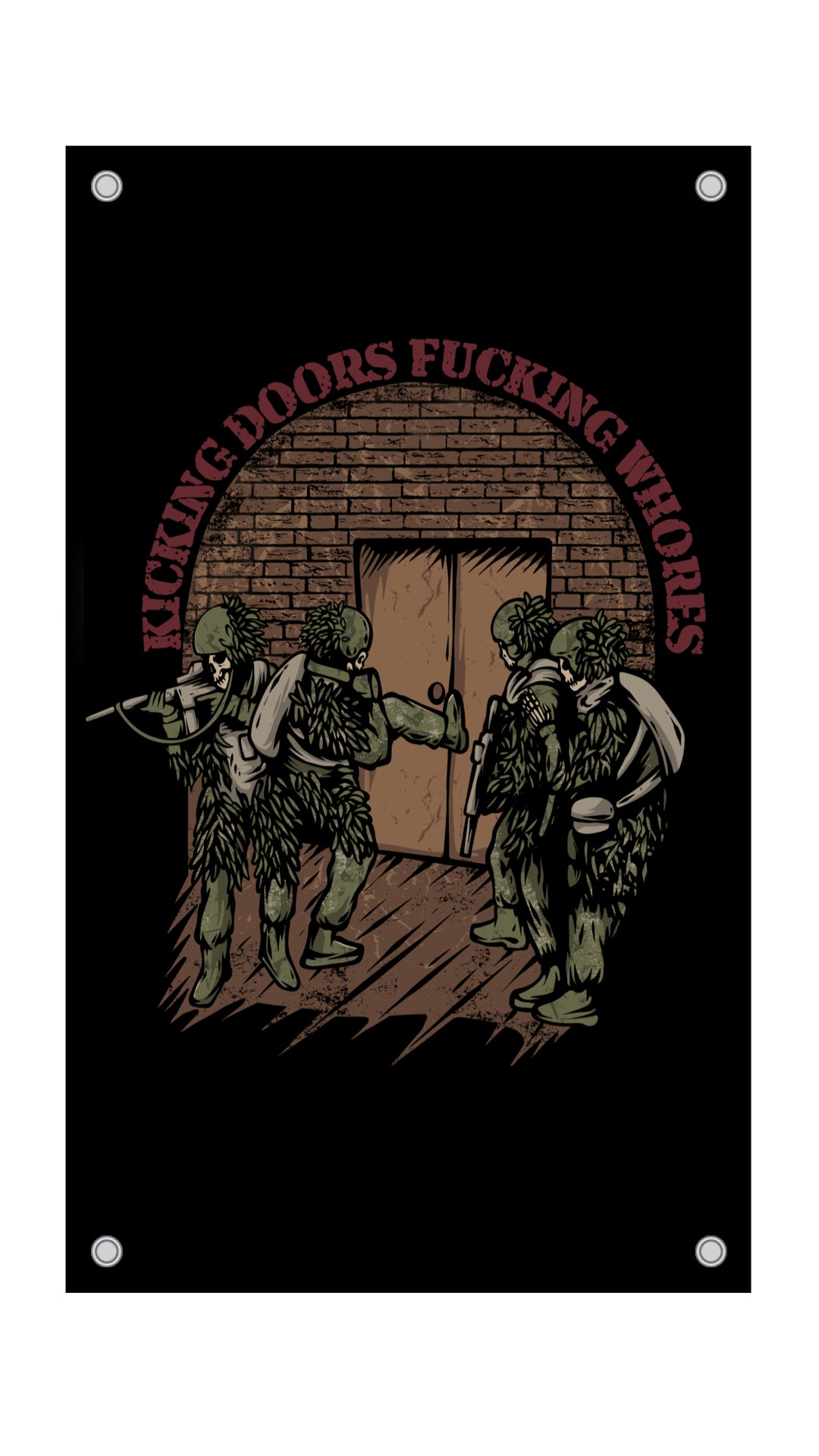 Kicking Doors Fucking Whores Flag