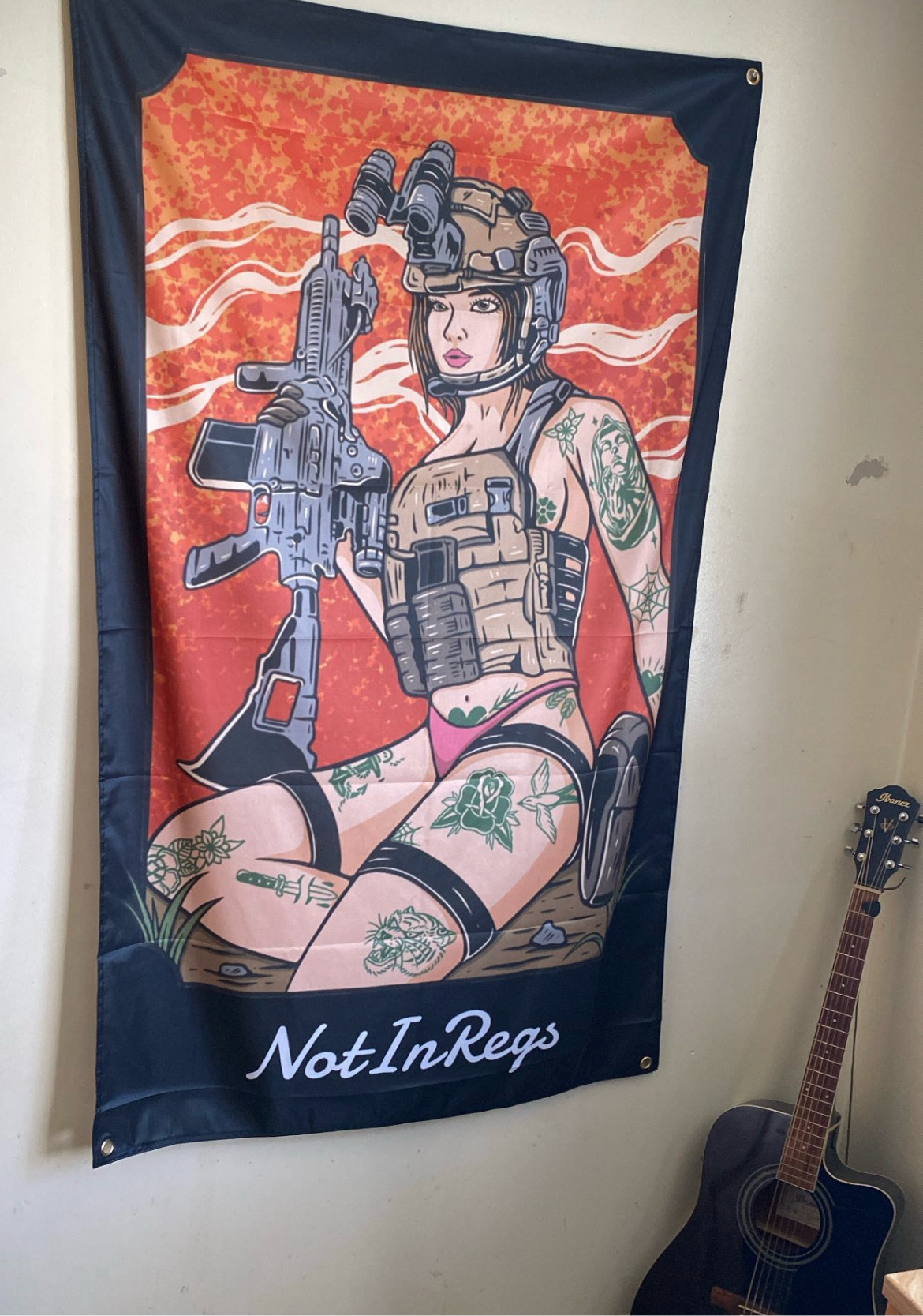 Vest Gun Girl Flag