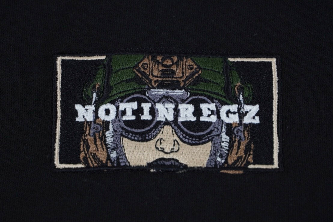 NotInRegz Embroidery Hoodie- Black