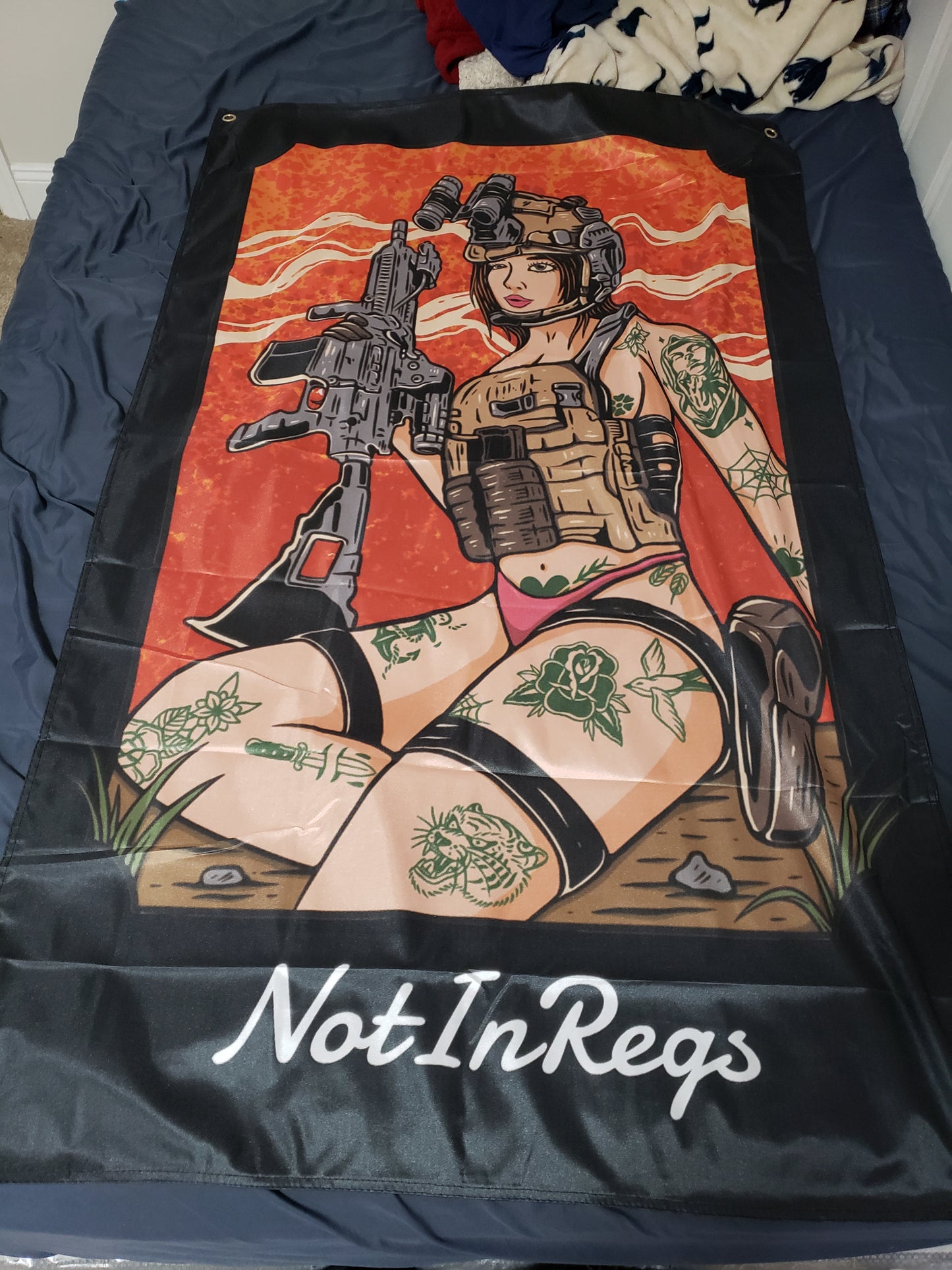 Vest Gun Girl Flag