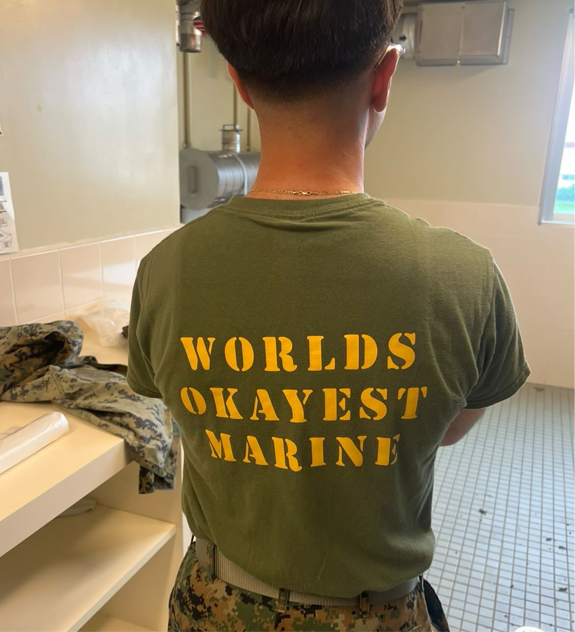 WORLDS OKAYEST MARINE SHIRT