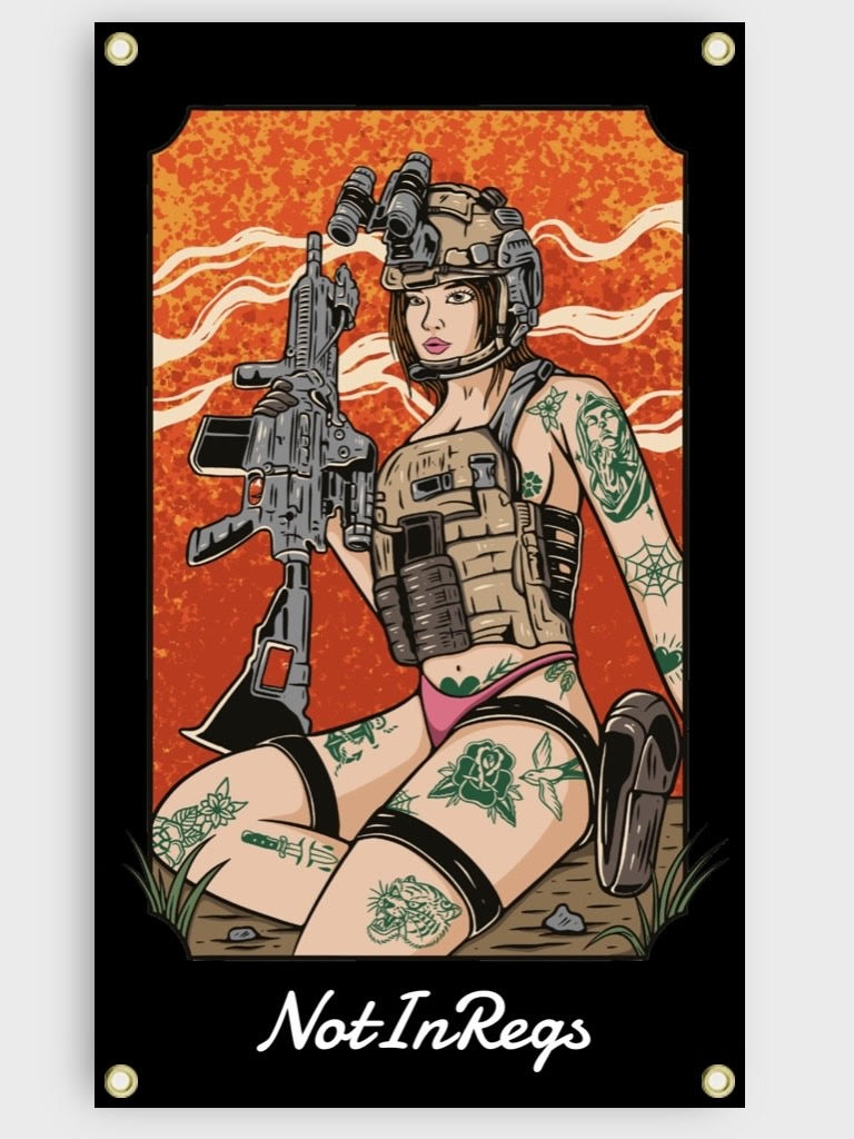 Vest Gun Girl Flag