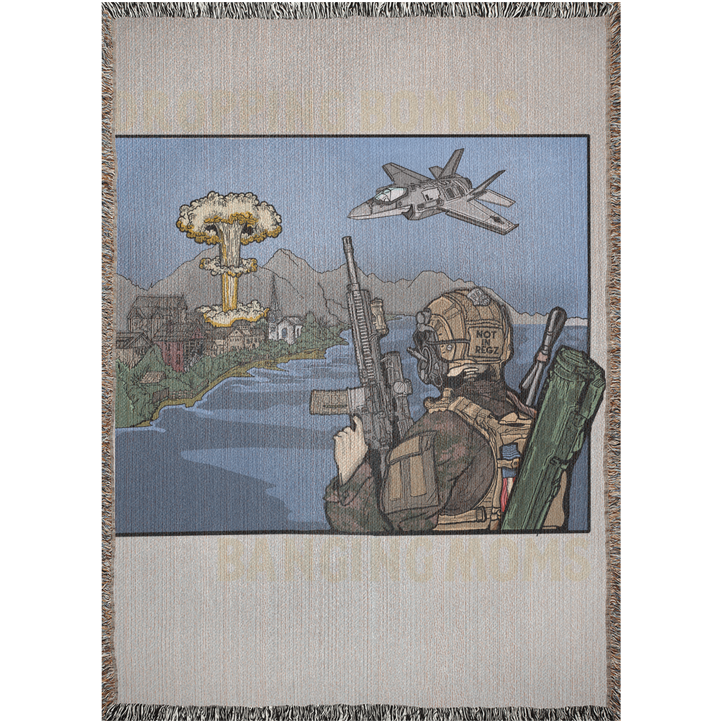Dropping Bombs Banging Moms Woven Blanket