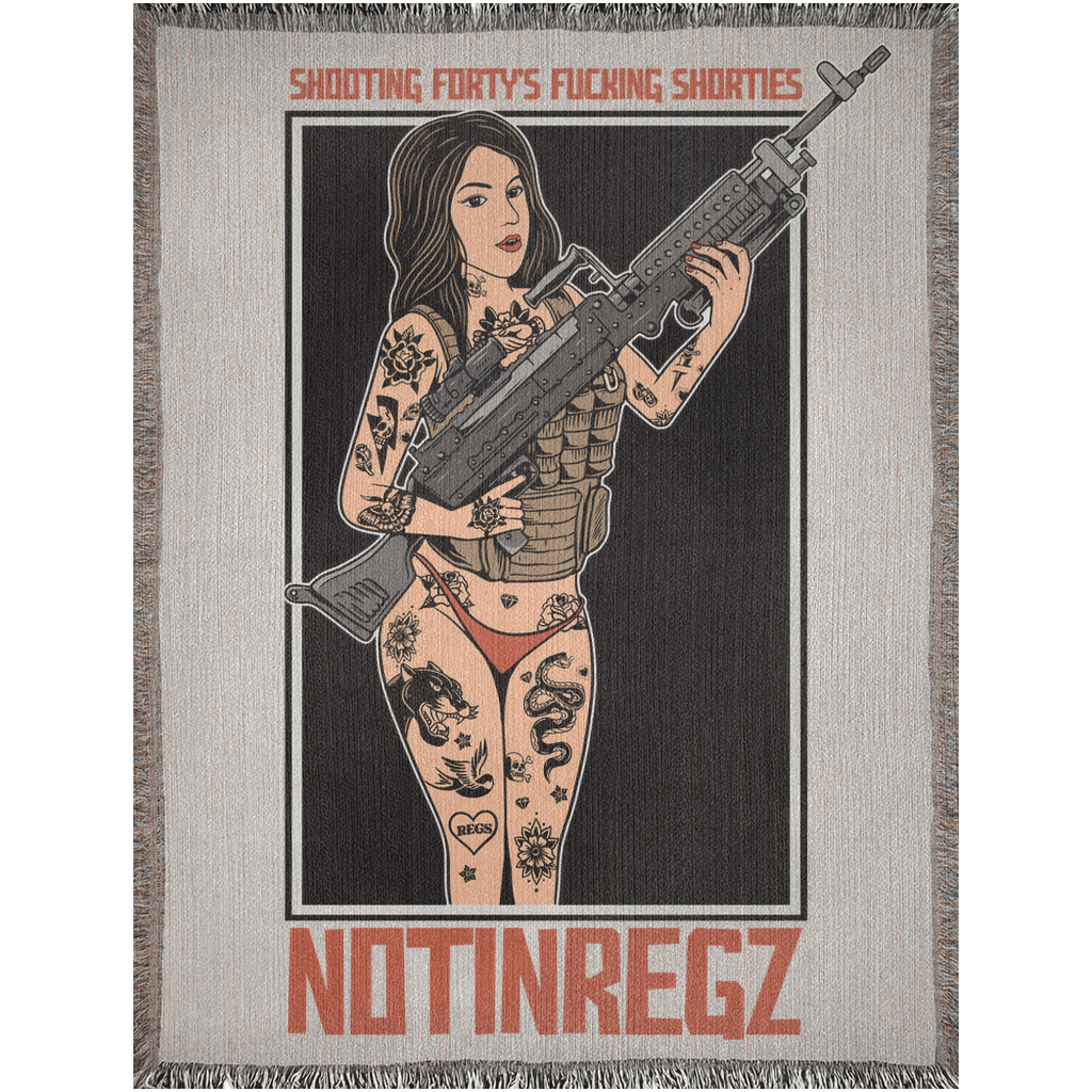 Shooting Forty's Fucking Shorties Woven Blanket