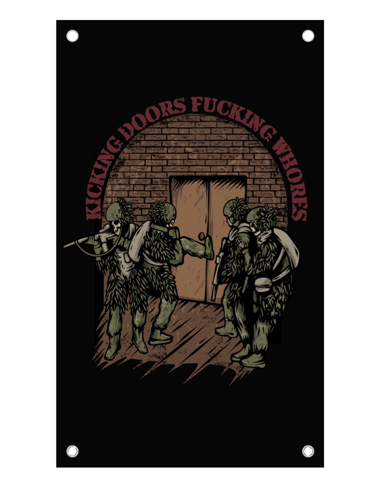 Kicking Doors Fucking Whores Flag