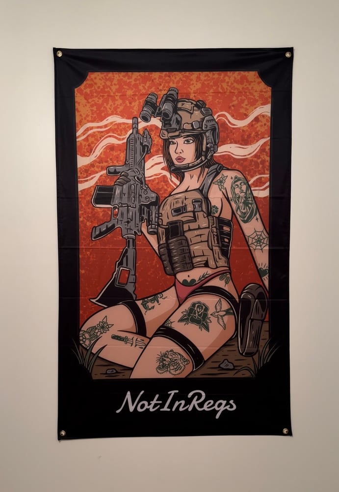 Vest Gun Girl Flag