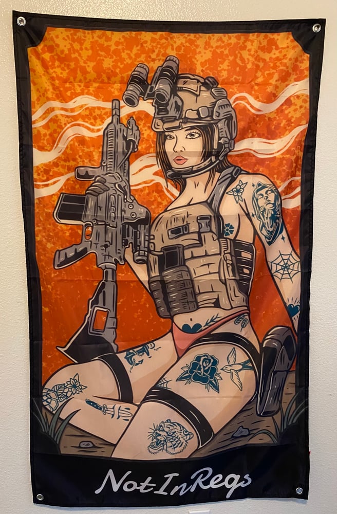 Vest Gun Girl Flag