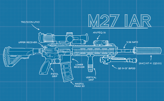 M27 IAR Blue Print Flag
