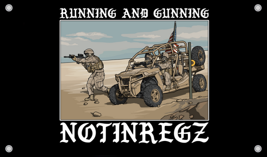 Running And Gunning Flag