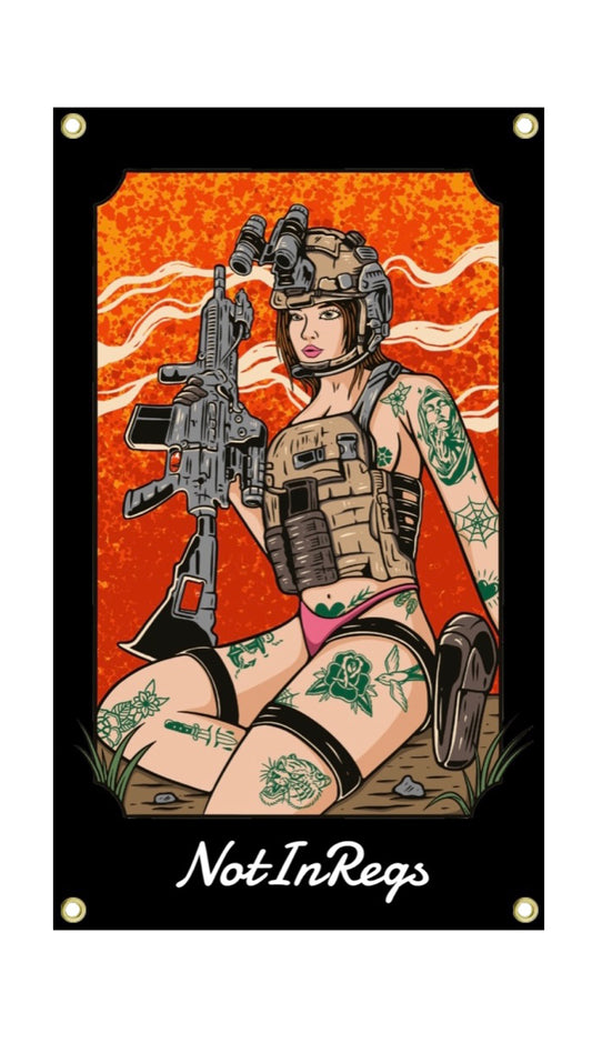 Vest Gun Girl Flag