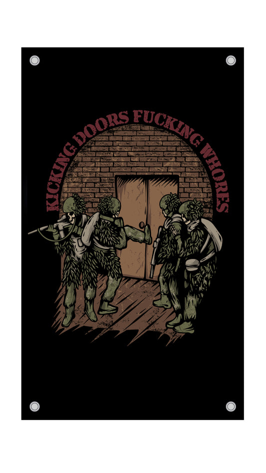 Kicking Doors Fucking Whores Flag