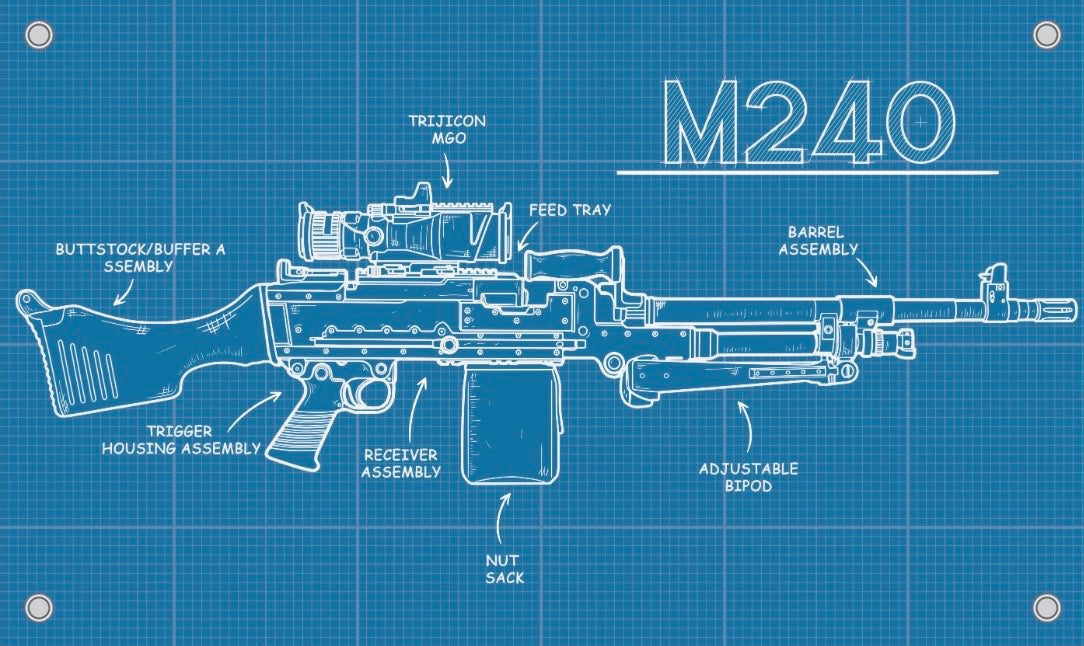 M240 Blue Print Flag