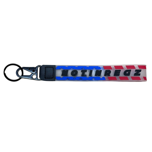 Red white/blue American Flag Keychain Wristlet
