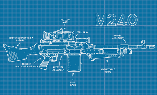 M240 Blue Print Flag