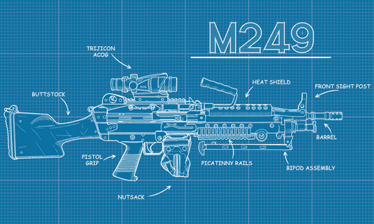 M249 Blue Print Flag