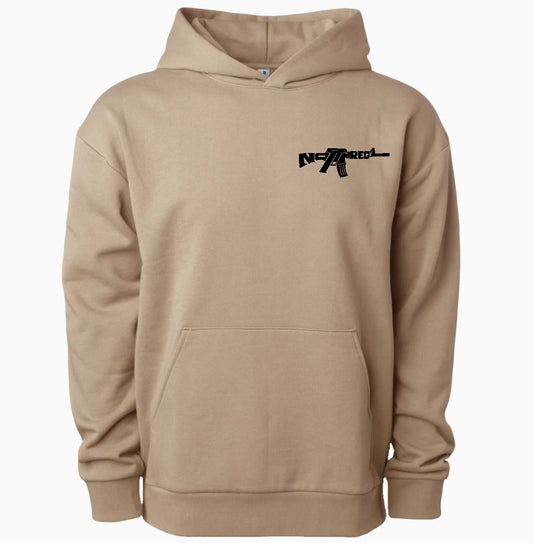 NotInRegz Gun Embroidery Sweatshirt- Tan